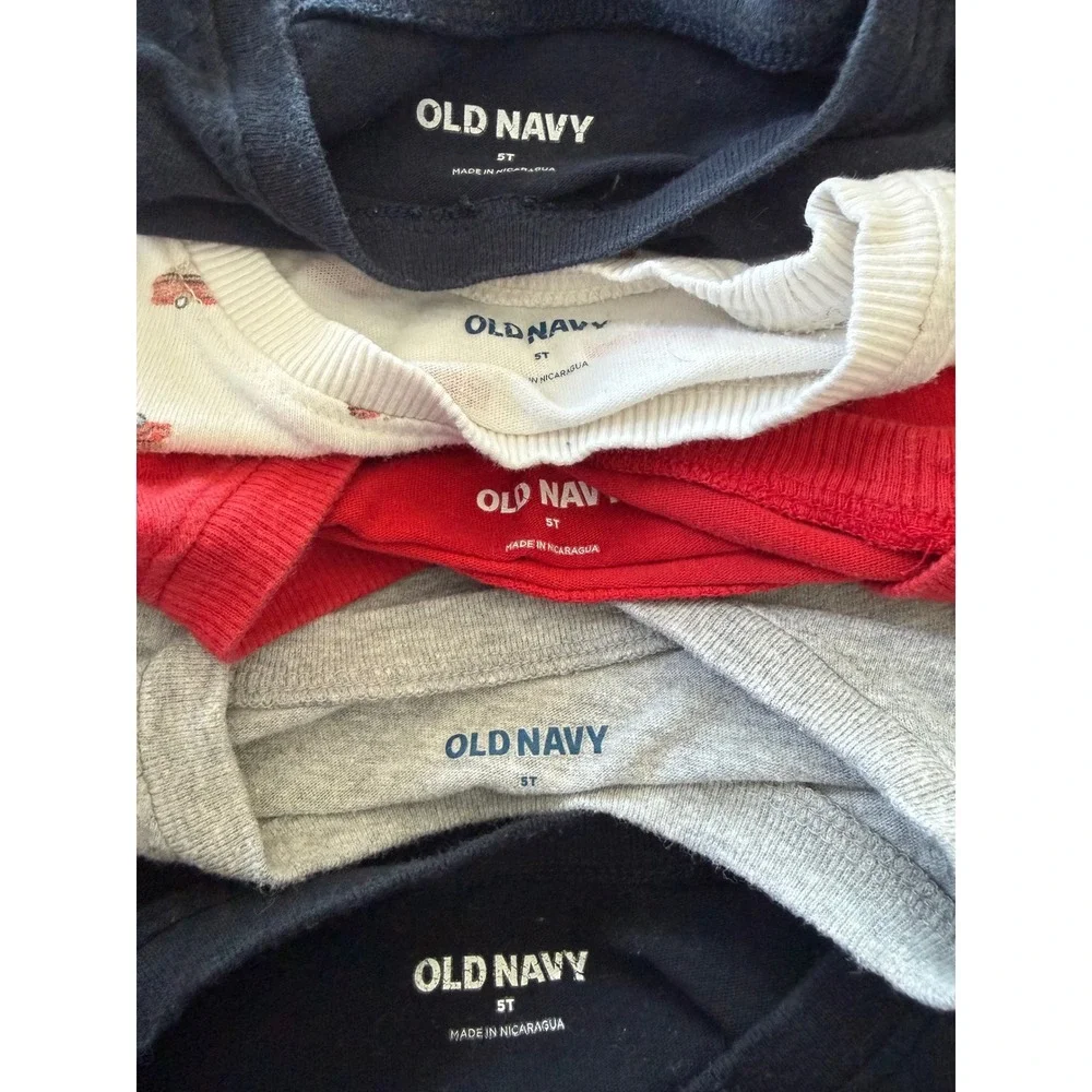 Lot of 5 Boys toddler 5t old navy long sleeve shirt bts back to school